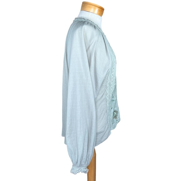 Free People Women’s Sivan Embroidered High/Low Blouse With Lace & Nettin… - Picture 4 of 15
